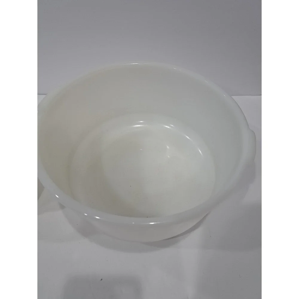 2 VINTAGE‎ Glasbake 20CJ  Fire King For Sunbeam White Milk Glass Mixing Bowls